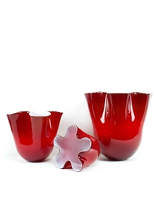 Objets: verres, vases, sculptures, masques en verre de murano